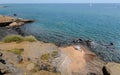 Le Grande Conque beach in Agde Cape, Cap d`Agde Royalty Free Stock Photo